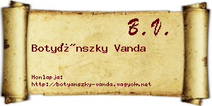 Botyánszky Vanda névjegykártya